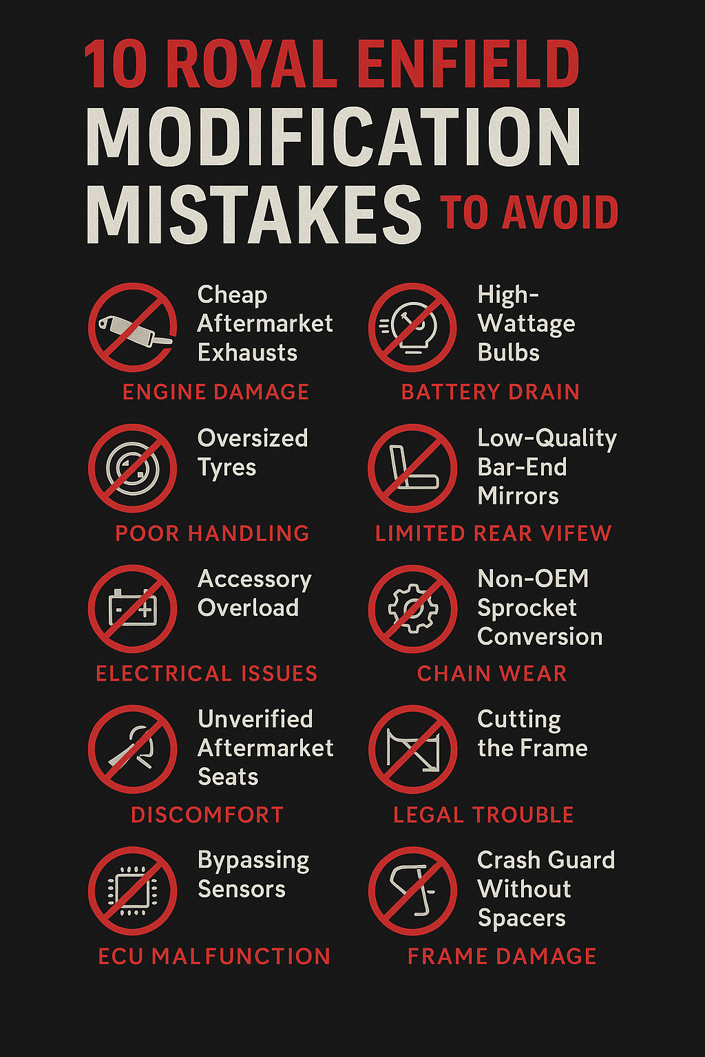 ⚠️ 10 Royal Enfield Modification Mistakes Riders Must Avoid