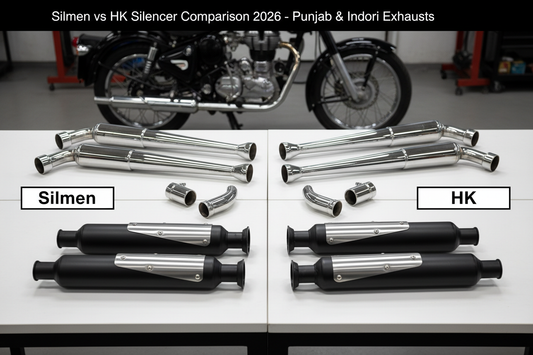 Silmen vs HK Silencer for Royal Enfield 2026 – Punjab, Indori & Custom Exhausts Complete Buying Guide