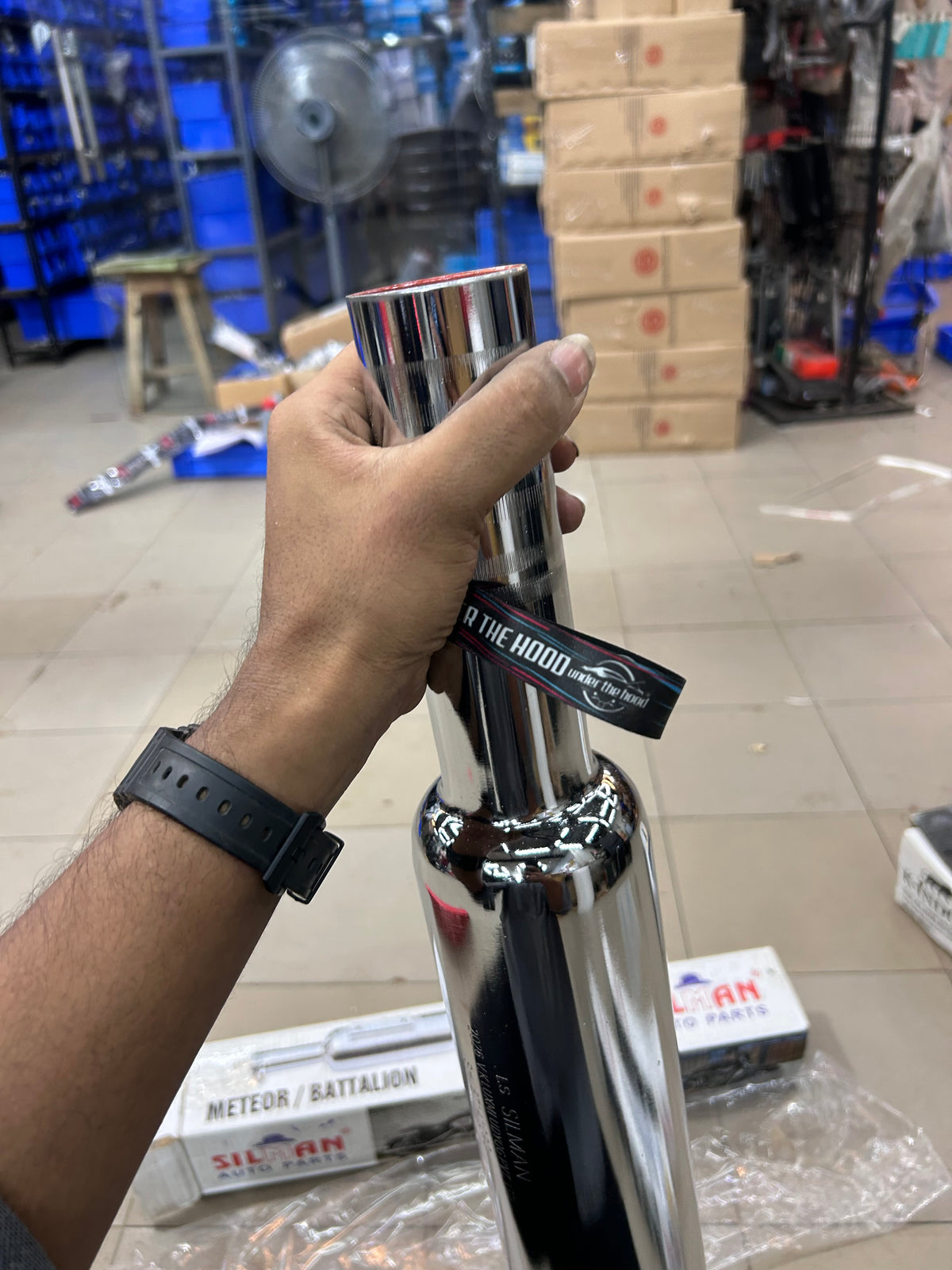 SILMAN Short Punjab Big Mouth 57mm Chrome Silencer LSM4-A – Royal Enfield Classic 350 Reborn, Meteor 350 & Bullet 350 / Battalion J-Series