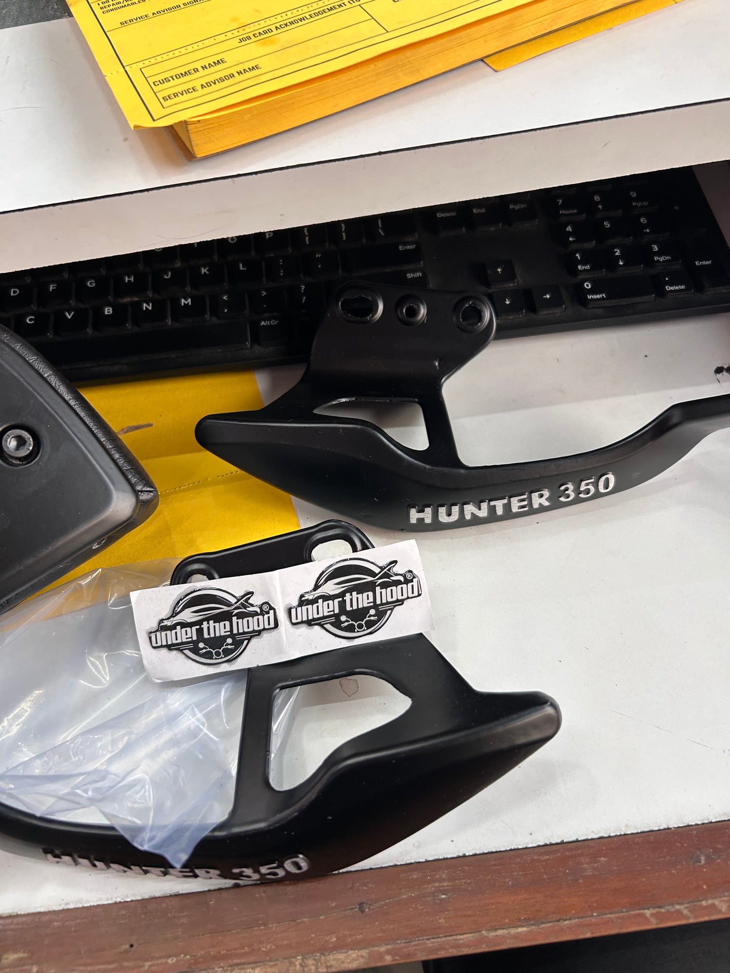 Hunter 350 Backrest with Black Cushion for Hunter 350 Bike Heavy Pillion Back Aluminium Support(Black Pack of 1)