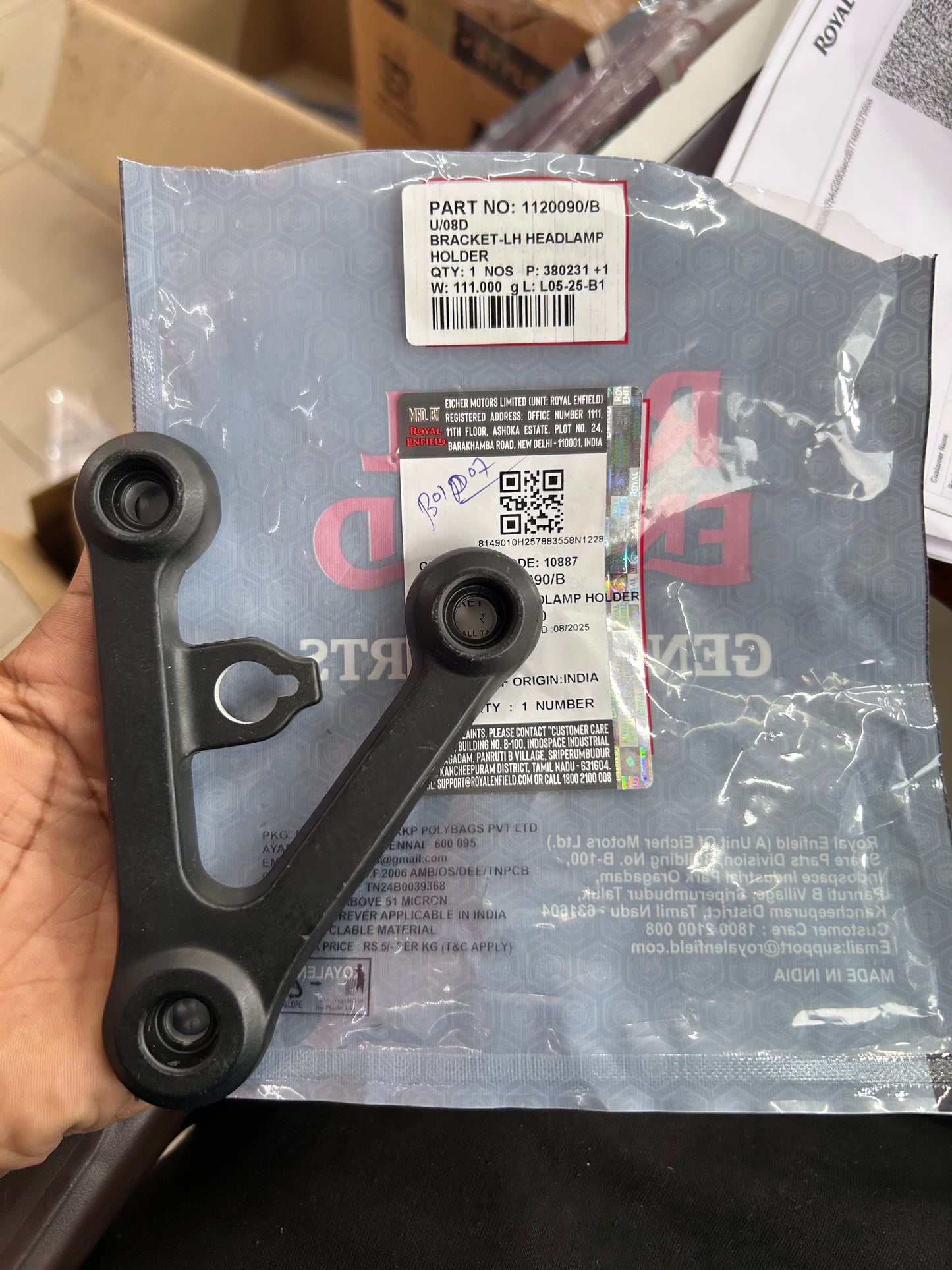 Royal Enfield Headlamp Holder Bracket LH – 1120090/B | OEM for Thunderbird X 350/500 (BS4, 2018–2020)