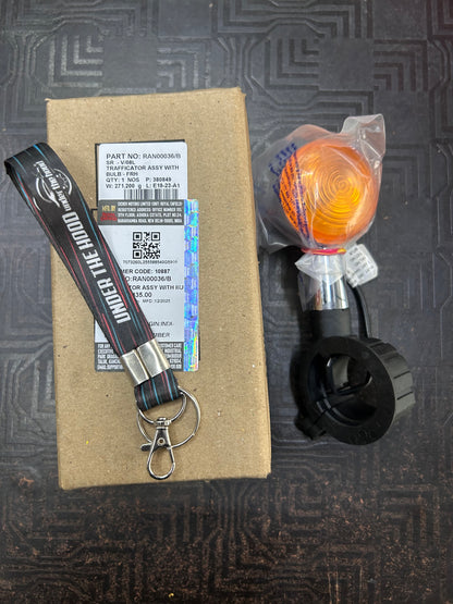 RAN00036 / RAN00036/B Royal Enfield – Trafficator Assembly with Bulb, Front Right (Chrome) FRH (CH) for Classic 350 Reborn (J-Series BS6) & New Bullet 350 | Genuine OEM