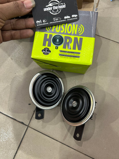 UNO Minda D840195 Fusion 95mm Disc Horn Set – 12V Black, Pair of 2 | Universal Car Horn