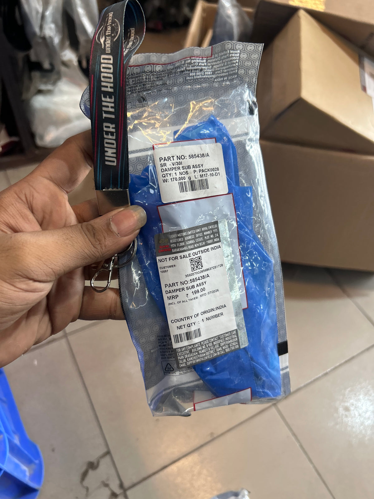 Royal Enfield Continental GT 535 Handlebar Damper / Bar-End Counterweight Sub-Assembly – 585438/A