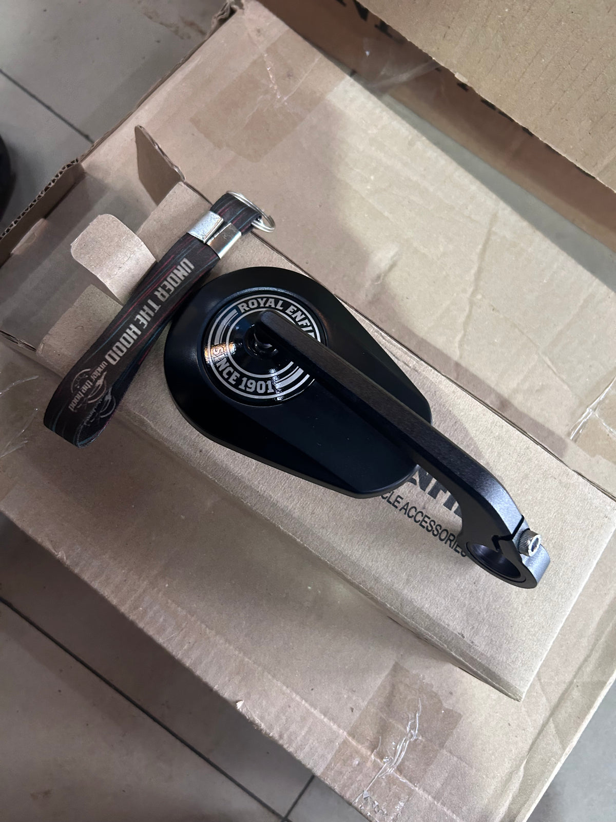 Royal Enfield Black Tapered Bar-End Mirror Pair – 350 & 650 Models KXA00281