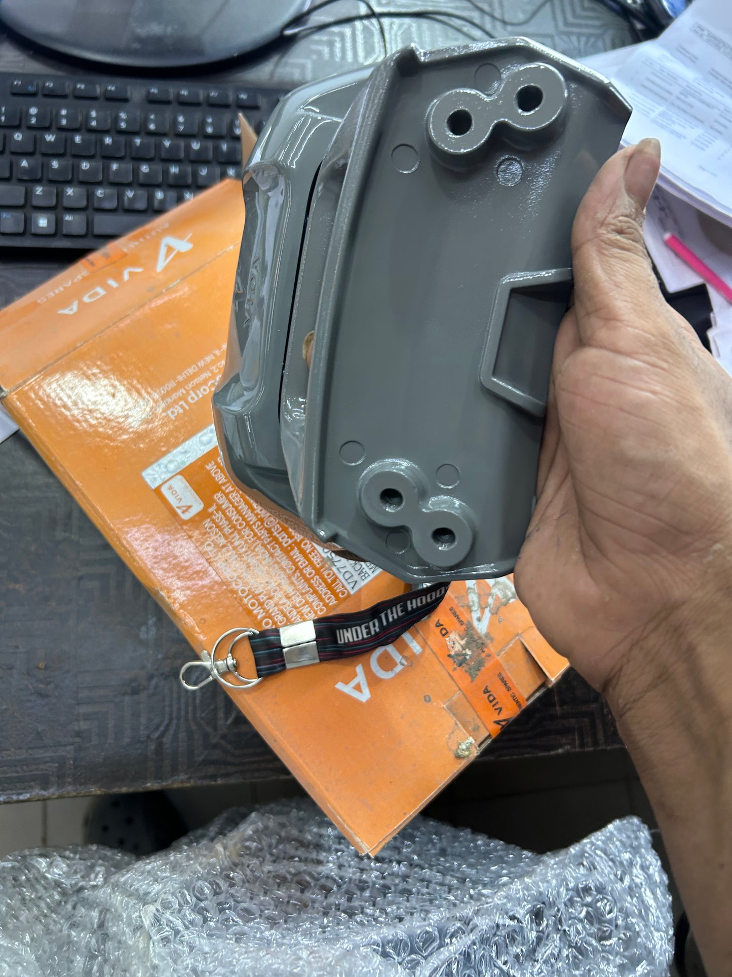 VIDA V2 Genuine Back Rest Sub Assembly Dark Industrial Grey – Pillion Backrest / Passenger Support – VD7750AACP000DS