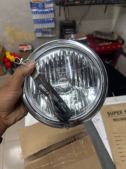 Royal Enfield Bullet 350 J-Series Chrome Headlamp Assembly with Bulb – RAN00540/B