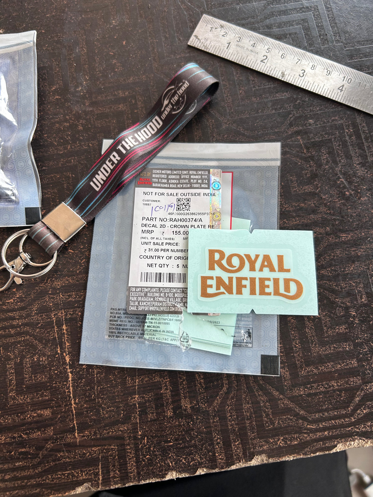 Royal Enfield Bullet 350 & Classic 350 Reborn Gold RE Crown Plate Decal RAH00374/A