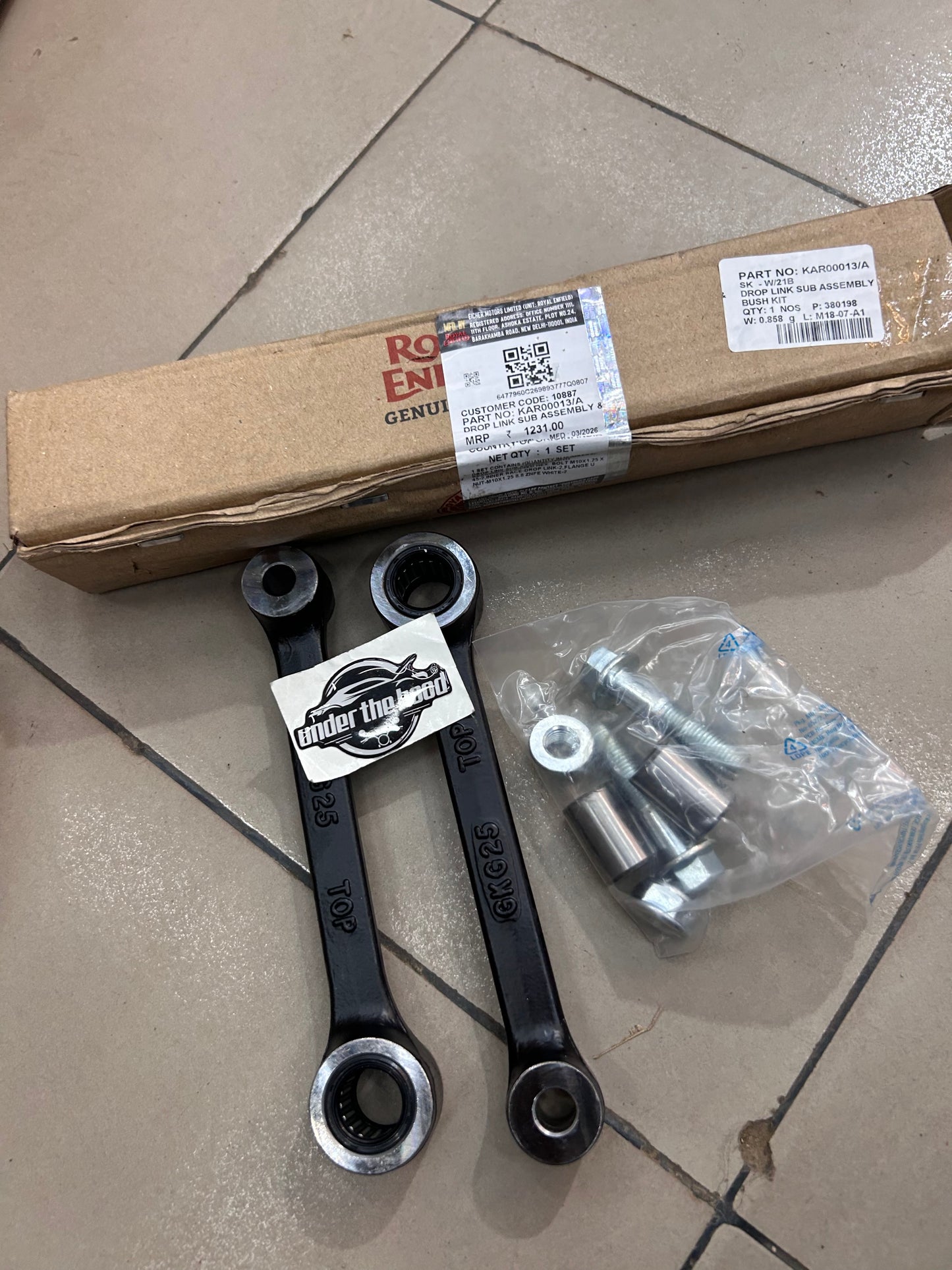 Drop Link Sub Assembly & Bush Kit (Rear Suspension Linkage) –For Royal Enfield Himalayn 411 & Scram 411 OEM – KAR00013/A