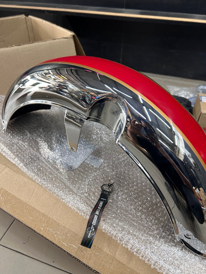 Royal Enfield Front Mudguard with Sticker GT Red & Chrome RAG00120/A for Classic 350 Reborn