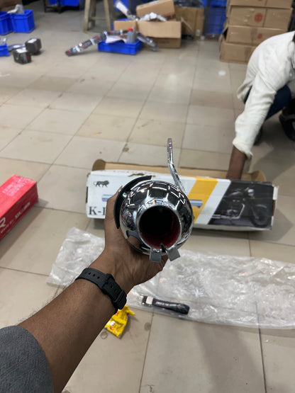 Silmen/Silman Indori Silencer with Plate – Direct Fit for Royal Enfield Meteor 350 & Classic Reborn 350 (J-Series)