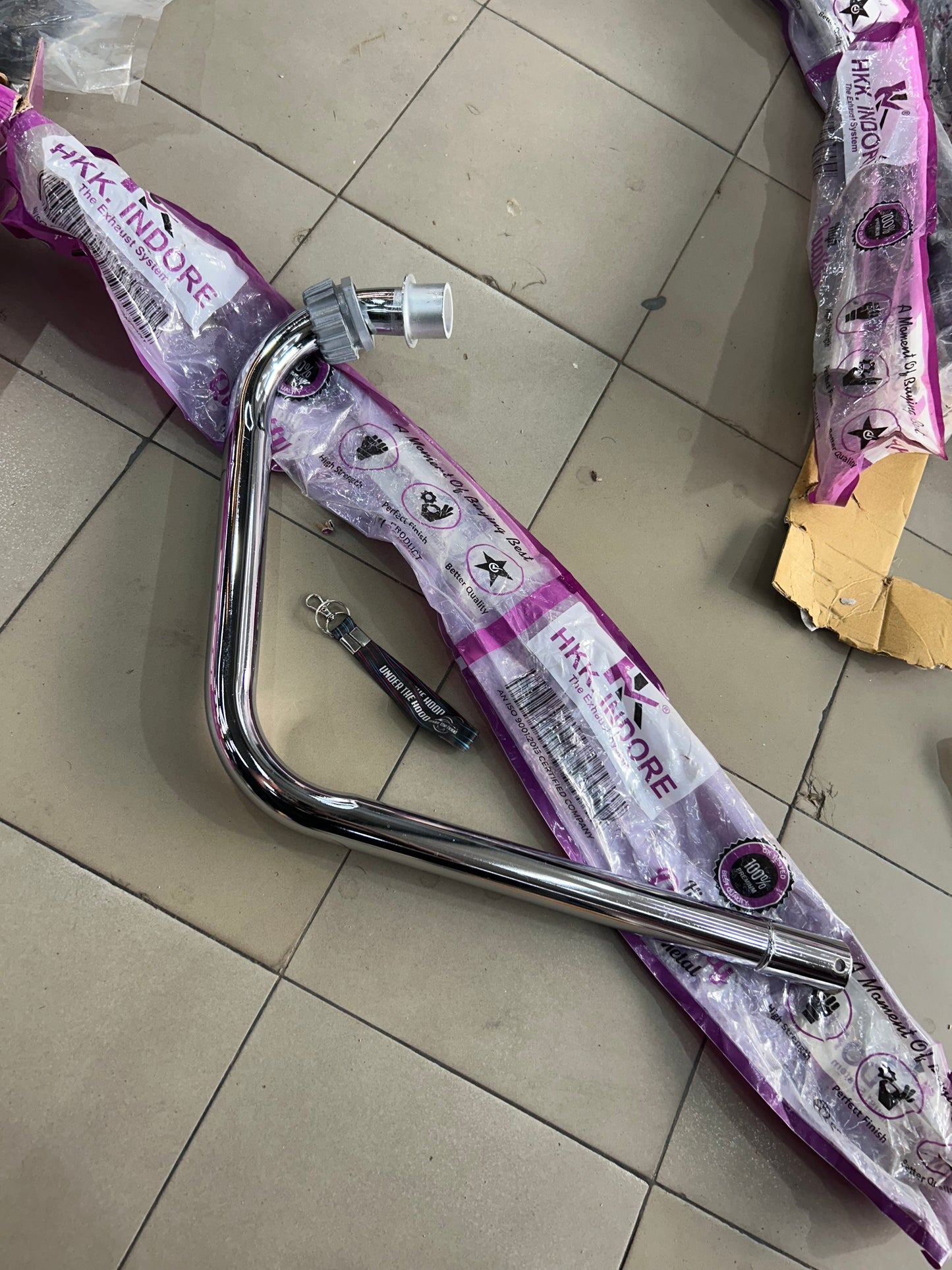 HKK Indore HKP2A L Bend Pipe 38mm for Royal Enfield 350 UCE BS3 – Without Sensor