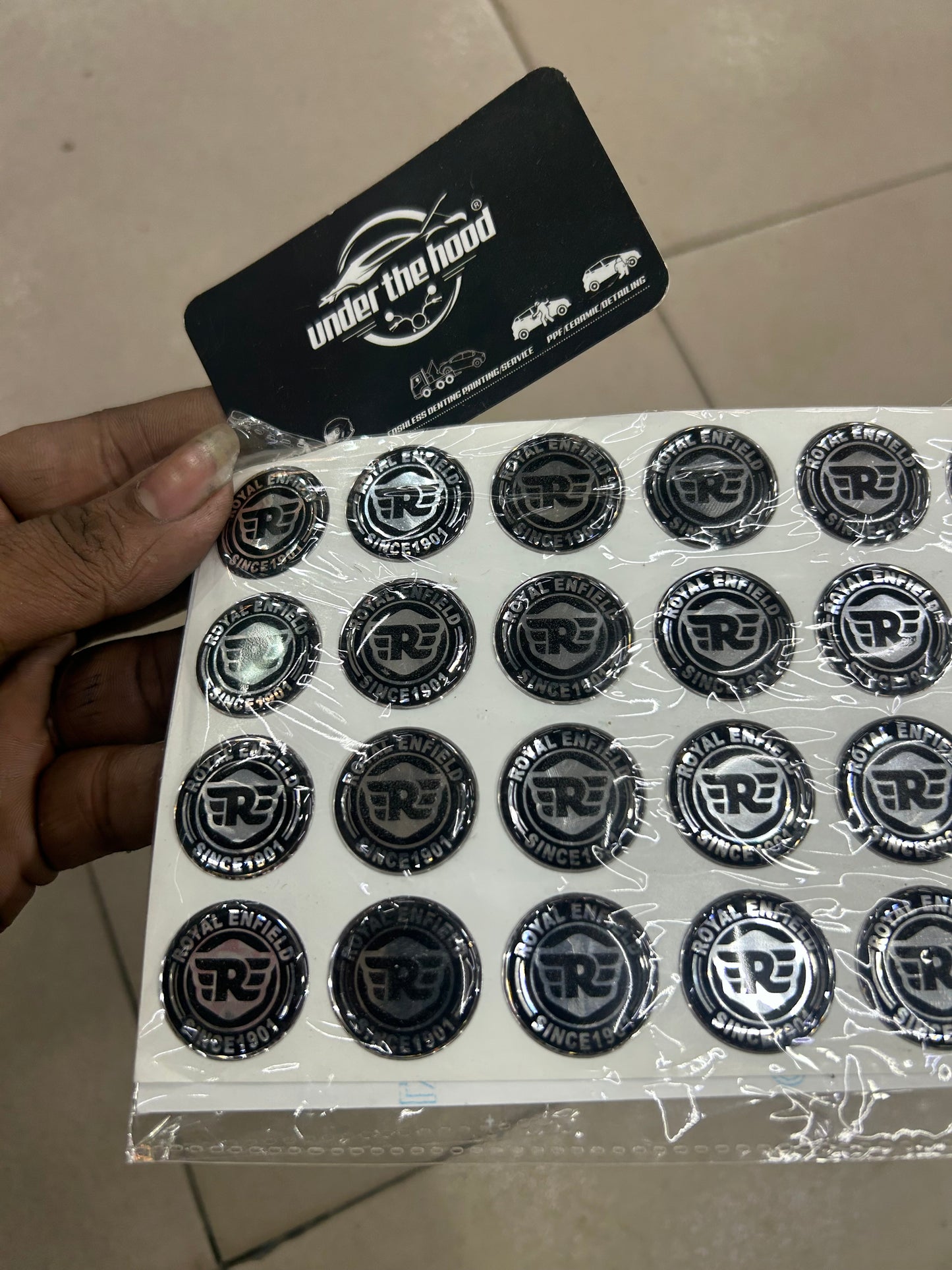 Royal Enfield Key Logo Sticker Set (2 pcs) – OEM‑Style Emblem for UCE Model Keys