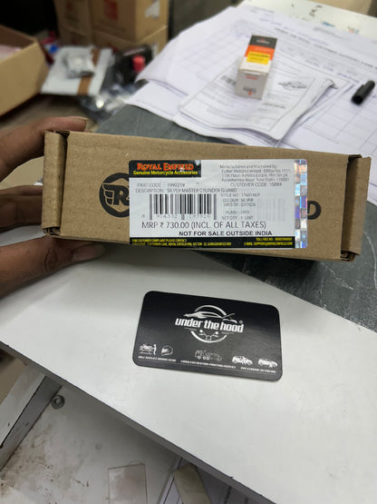 Royal Enfield Silver Master Cylinder Guard 1990219 — OEM Aluminium Cover for Himalayan & Scram