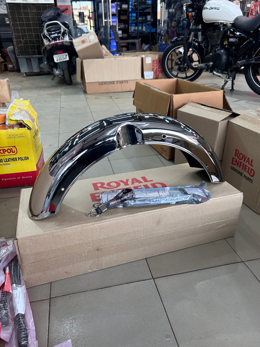 Royal Enfield Old Bullet 350 Plated Front Mudguard Kit Assembly 888494