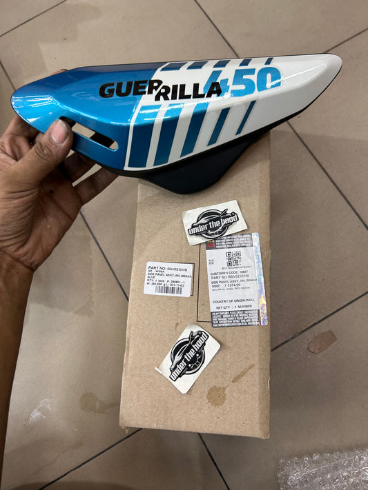 Royal Enfield RAV02101/B – Side Panel Assy, RH, Brava Blue (Brava Blue) for Guerrilla 450 (BS6) – Genuine OEM
