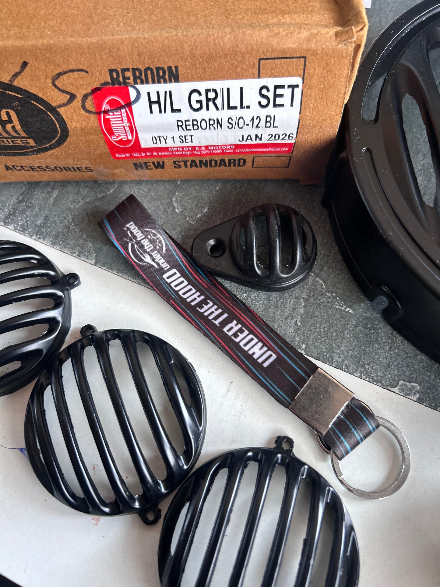 Sampda H/L Grill Set for Royal Enfield Classic 350 Reborn / New Standard – LED Indicator Model or Halogen Indicator Model