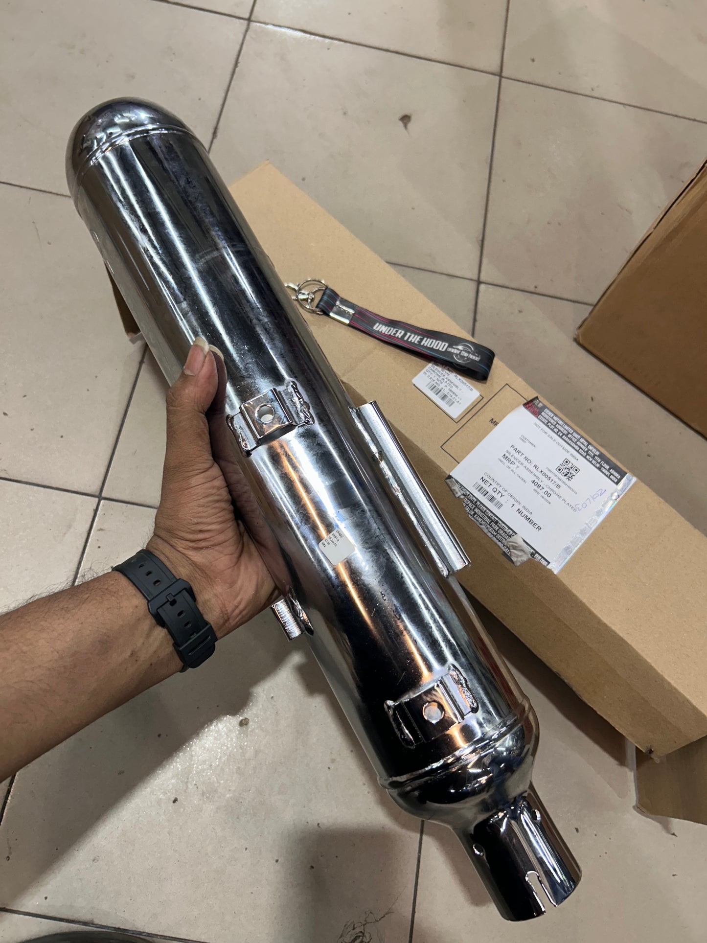Royal Enfield Meteor 350 Chrome Silencer Assembly RLX00517/B