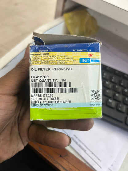 UNO MINDA OF4127SP Oil Filter – Compatible with Renault Kwid 1.0L & 0.8L Petrol Models