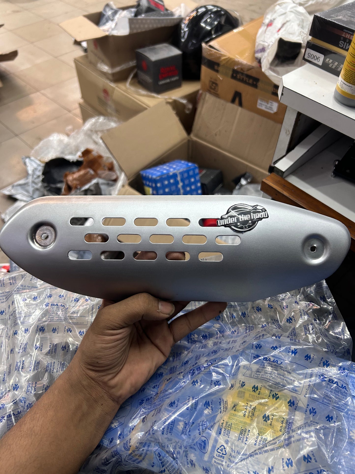 Bajaj Pulsar Shield Muffler (Exhaust Heat Shield) – DH103756 | OEM for Pulsar 150 Twin Disc, 150F, 180F BS6