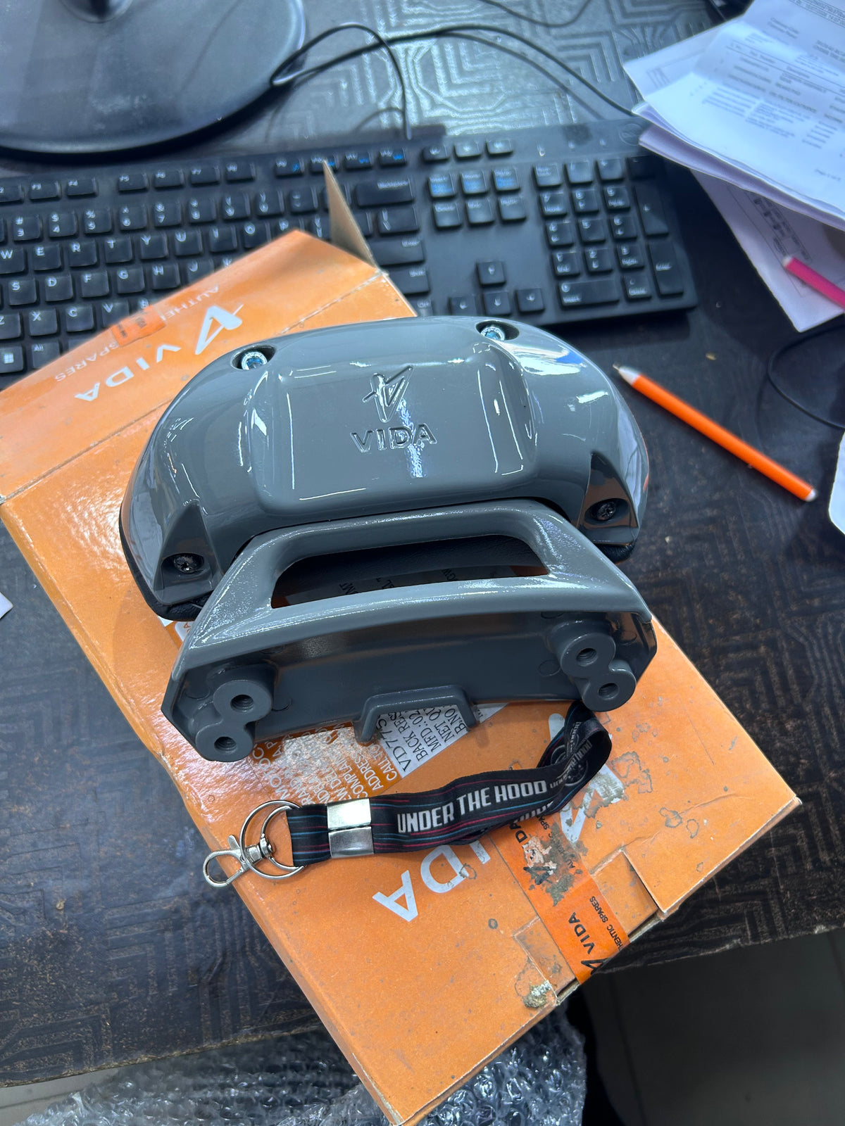 VIDA V2 Genuine Back Rest Sub Assembly Dark Industrial Grey – Pillion Backrest / Passenger Support – VD7750AACP000DS