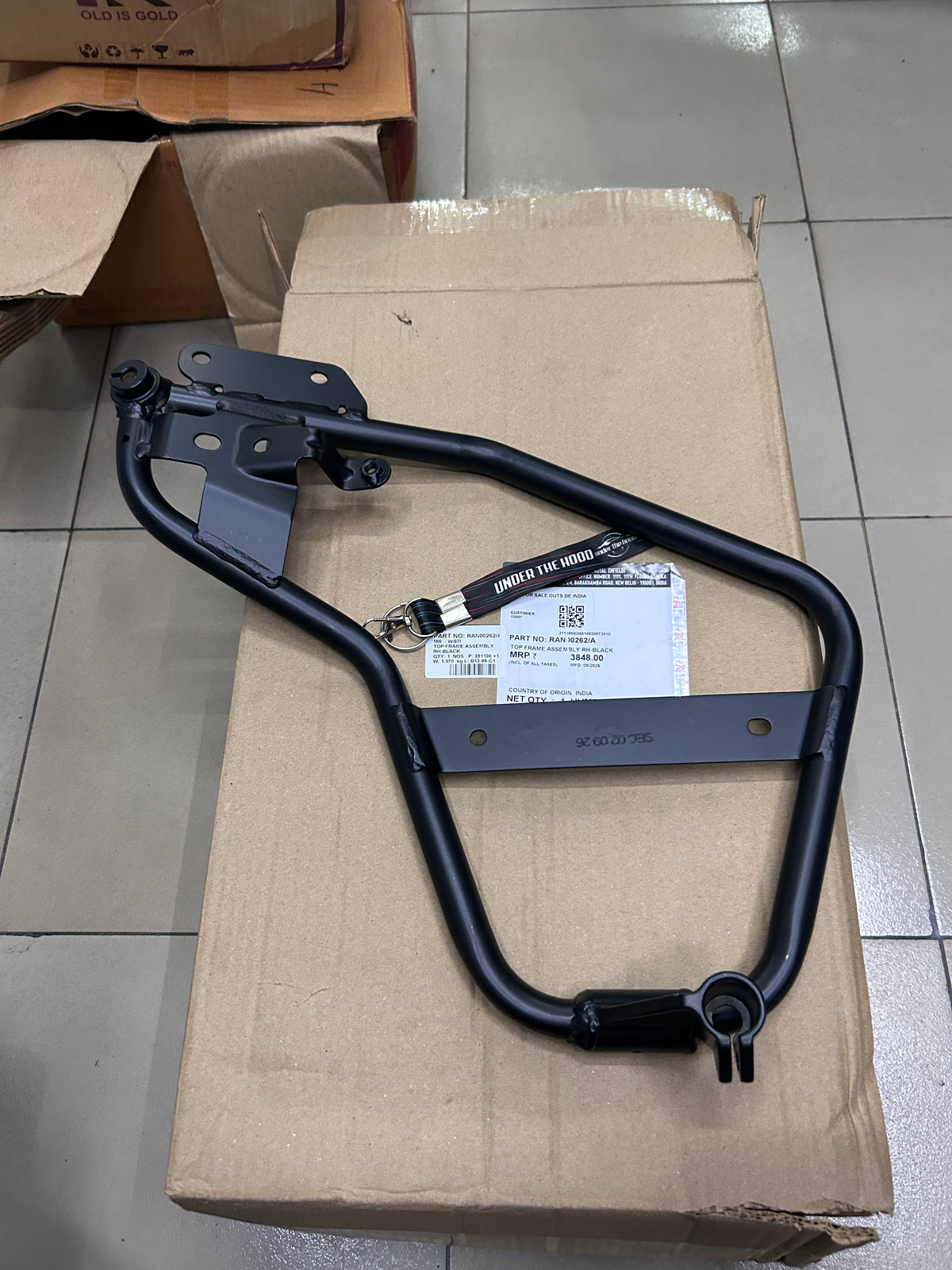 Royal Enfield Genuine Top Frame Assembly RH - Black for Royal Enfield Himalayan 411 ABS (BS6/BS6V) – RAN00262/A
