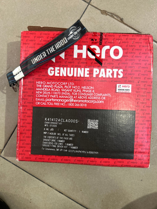 Hero Xtreme 125R Chain Sprocket Kit | Genuine Drive Chain Set | K41412ACLA000S