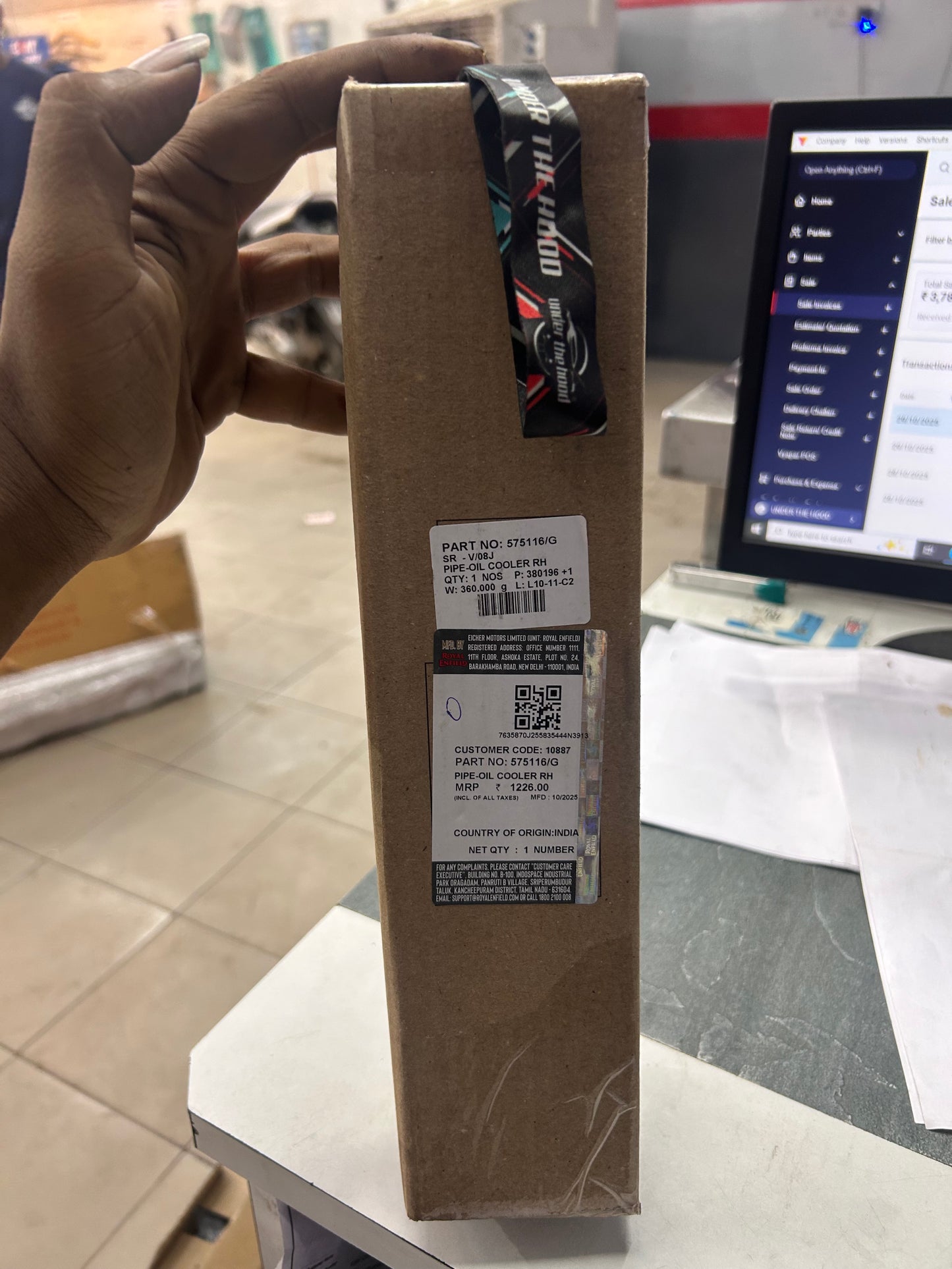 Royal Enfield Oil Cooler Pipe – Right (575116/C) for Interceptor 650 & Continental GT 650