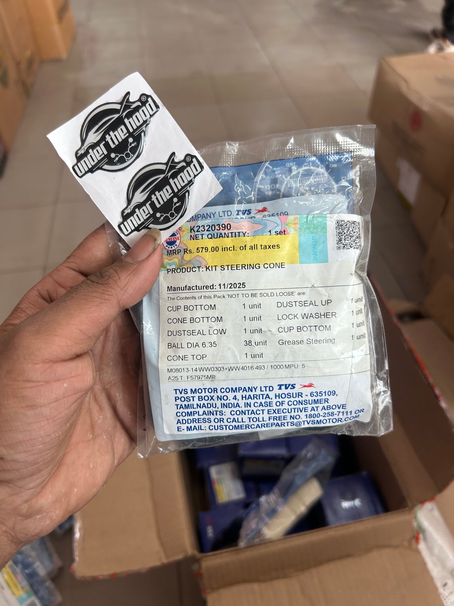 TVS Genuine Kit Steering Cone for TVS NTorq 125 (Carb/FI, XP) – Part No. K2320390