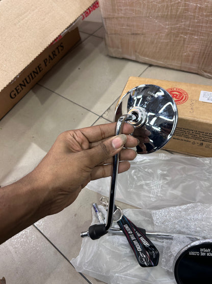 Rear View Mirror Set (LH+RH, Chrome) for Royal Enfield Electra 4S (Carb/Old Type) – 597372 (Mirror Set Electra 2004)
