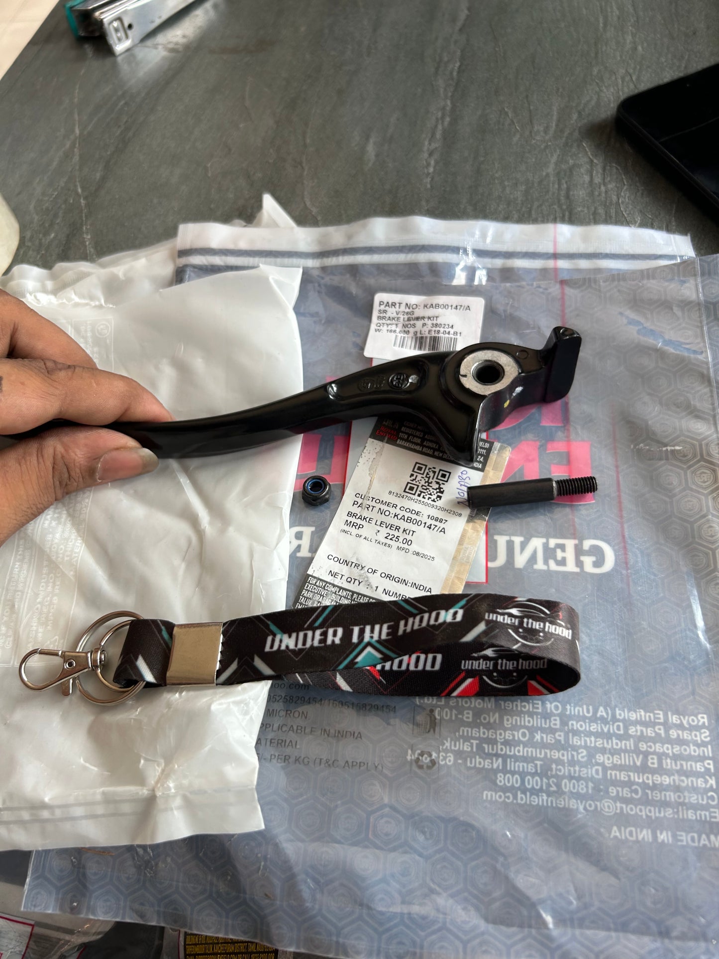 Royal Enfield KAB00147/A Front Brake Lever Kit Black – Hunter 350