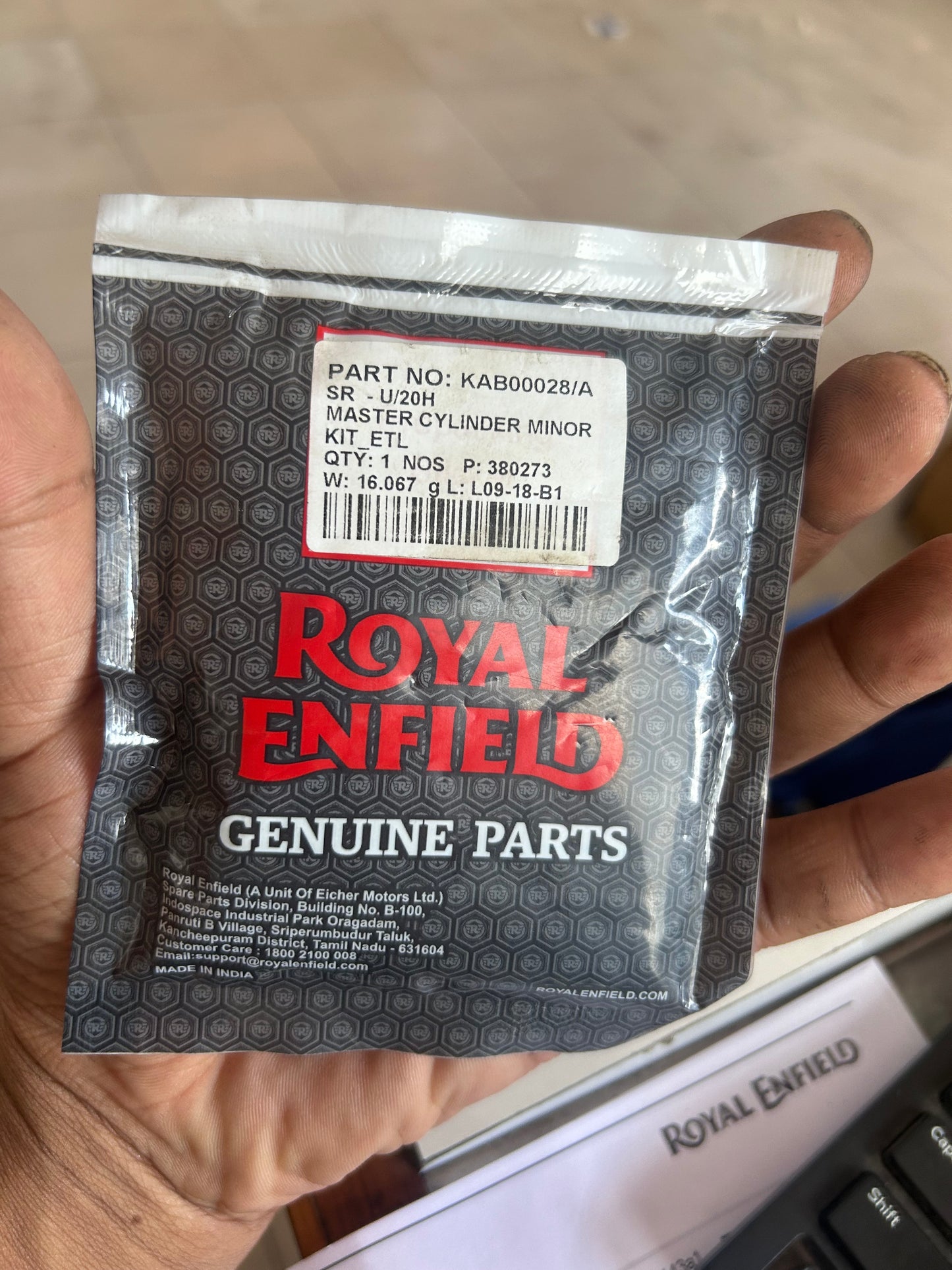 Royal Enfield KAB00028/A – Master Cylinder Minor Kit ETL – OEM Brake Rebuild for Bullet 350 ES Disc, Classic 350 & More (BSIII–BSVI)