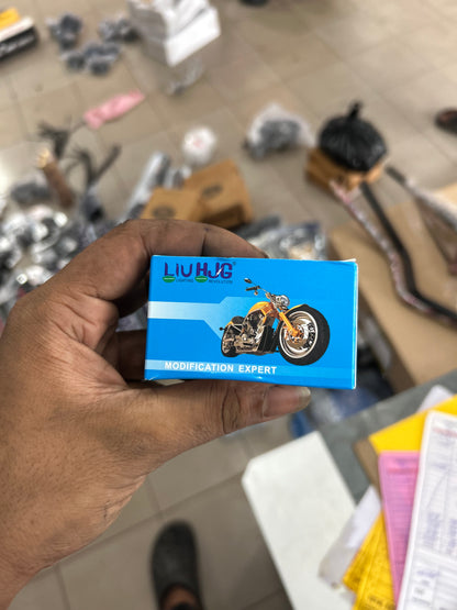 HJG 4-Wire Universal Hazard Flasher Relay (22 Flash Patterns) with Minda On-Off Switch – For Motorcycles & Scooters