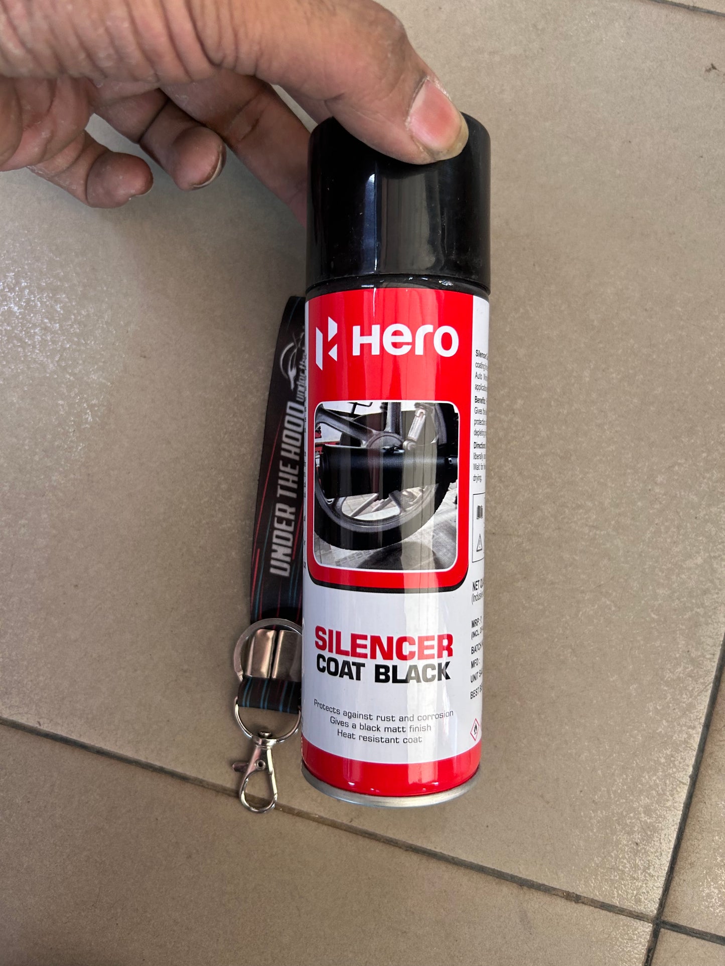 Hero Genuine Black Silencer Coat Spray 150ml – SPDSIC0001S – Heat-Resistant Anti-Rust Exhaust Coating (Matte Black Finish)