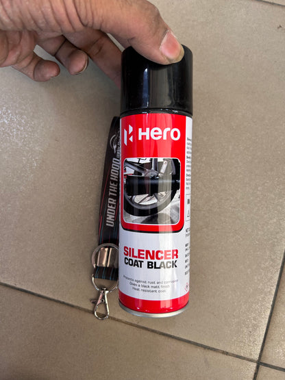 Hero Genuine Black Silencer Coat Spray 150ml – SPDSIC0001S – Heat-Resistant Anti-Rust Exhaust Coating (Matte Black Finish)