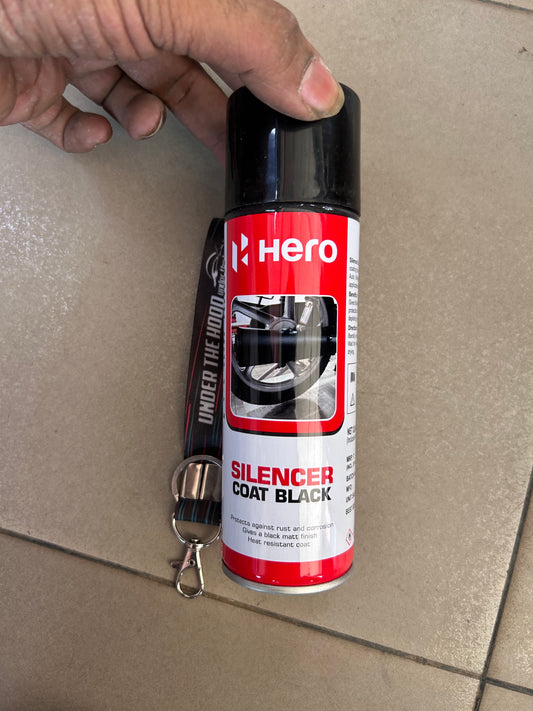 Hero Genuine Black Silencer Coat Spray 150ml – SPDSIC0001S – Heat-Resistant Anti-Rust Exhaust Coating (Matte Black Finish)