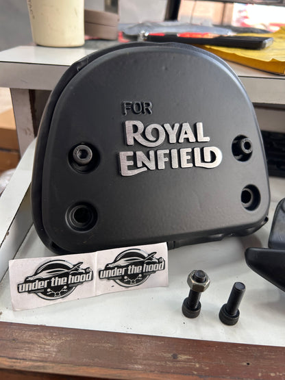 Hunter 350 Backrest with Black Cushion for Hunter 350 Bike Heavy Pillion Back Aluminium Support(Black Pack of 1)