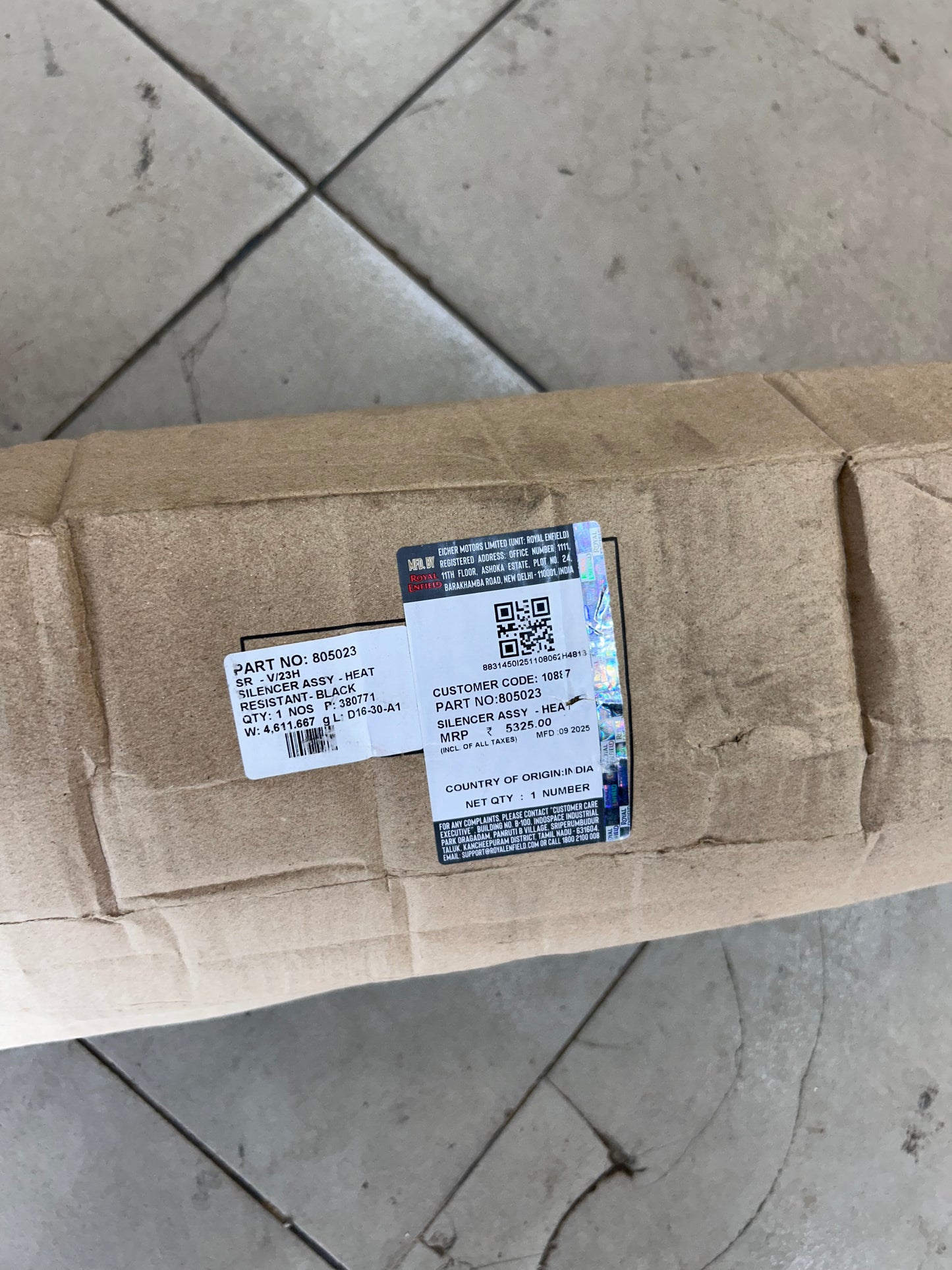 Royal Enfield 805023 – OEM Silencer Assembly (Heat-Resistant Black) for Thunderbird X 350 BS4