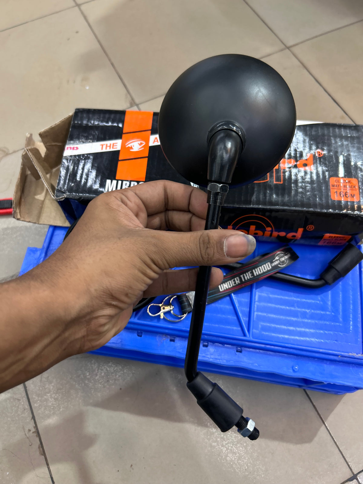 Royal Enfield Classic 350 / 500 UCE Matt Black Round Rear View Mirror – Autobird 166M | LH, RH or Pair
