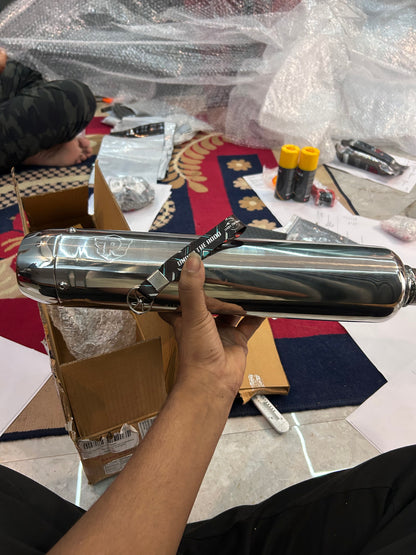 Royal Enfield 1990718 Silver Tapered Silencer-IN — Genuine OEM Exhaust for Classic 350 & 500 UC