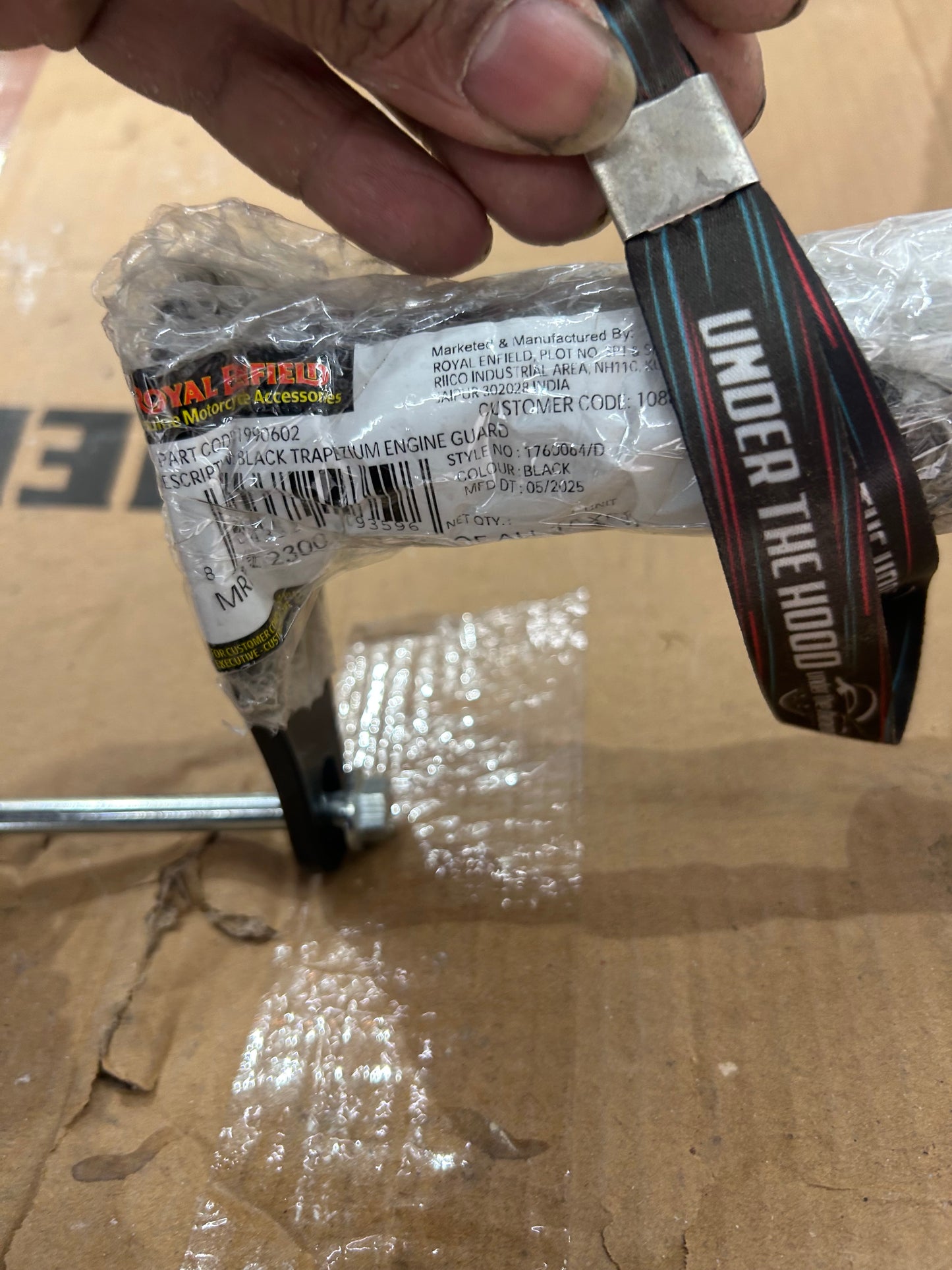 Royal Enfield 1990602 Black Trapezium Engine Guard (32 mm) — OEM Crash Bar for Classic/Bullet/Electra UCE