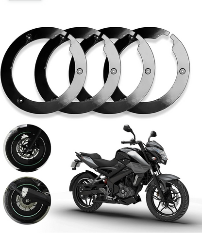 Wheel Cover for 17 inch Wheel for Bajaj Ns 160, 180,200 and Other Model 17inch All Wheel (Black)(Textured)