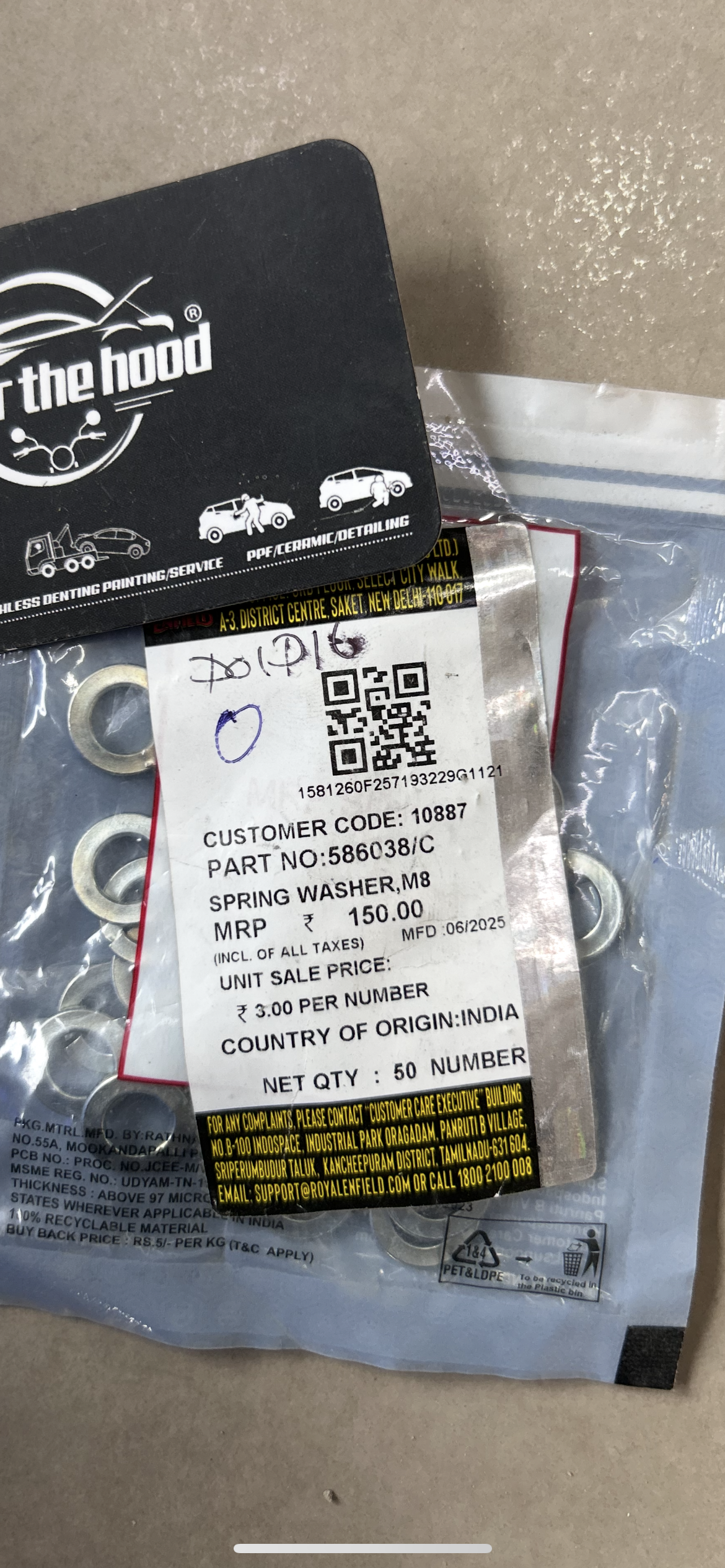 Royal Enfield Spring Washer M8 586038/C – Genuine OE Hardware
