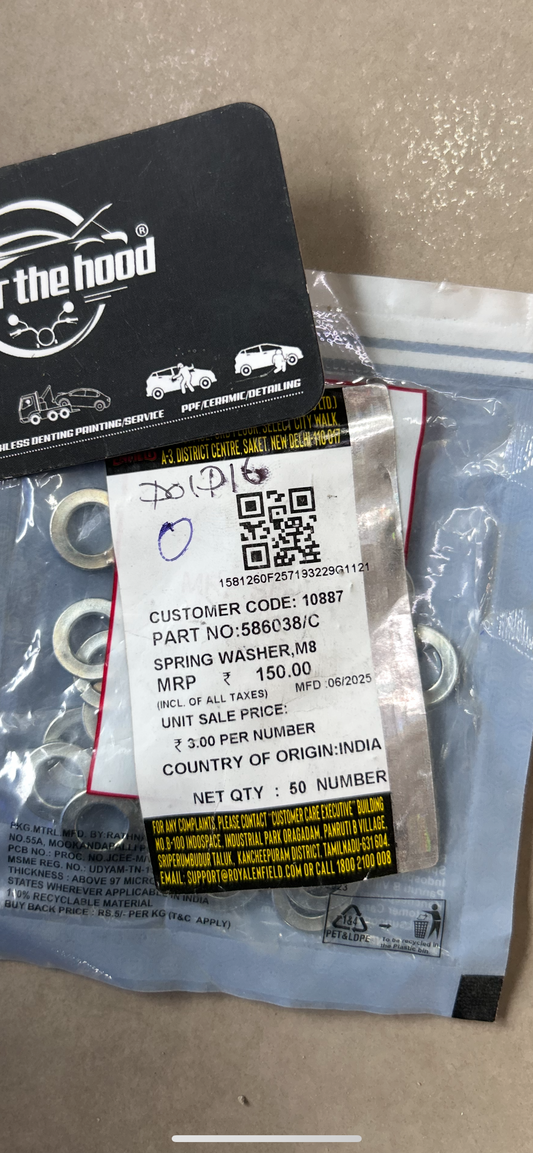 Royal Enfield Spring Washer M8 586038/C – Genuine OE Hardware