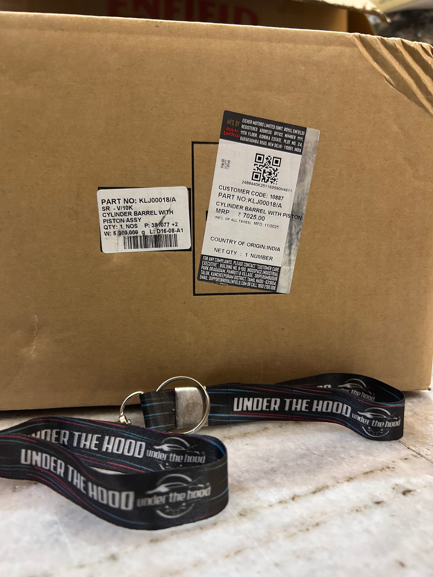 Royal Enfield KLJ00018/A – Cylinder Barrel with Piston Assembly (Black) – OEM for Classic Reborn 350, Meteor 350, Hunter 350