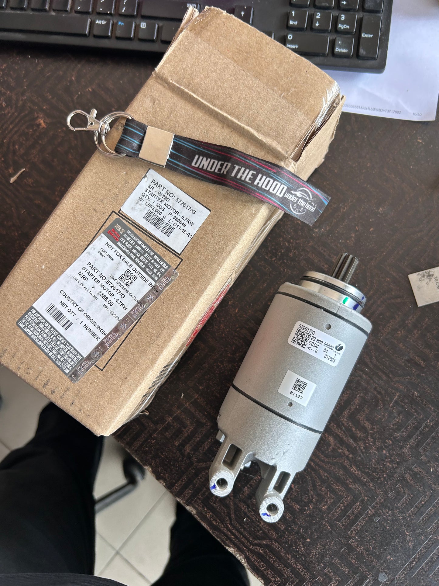 Royal Enfield 572617/G – Genuine 0.7KW Starter Motor for UCE Engine Models
