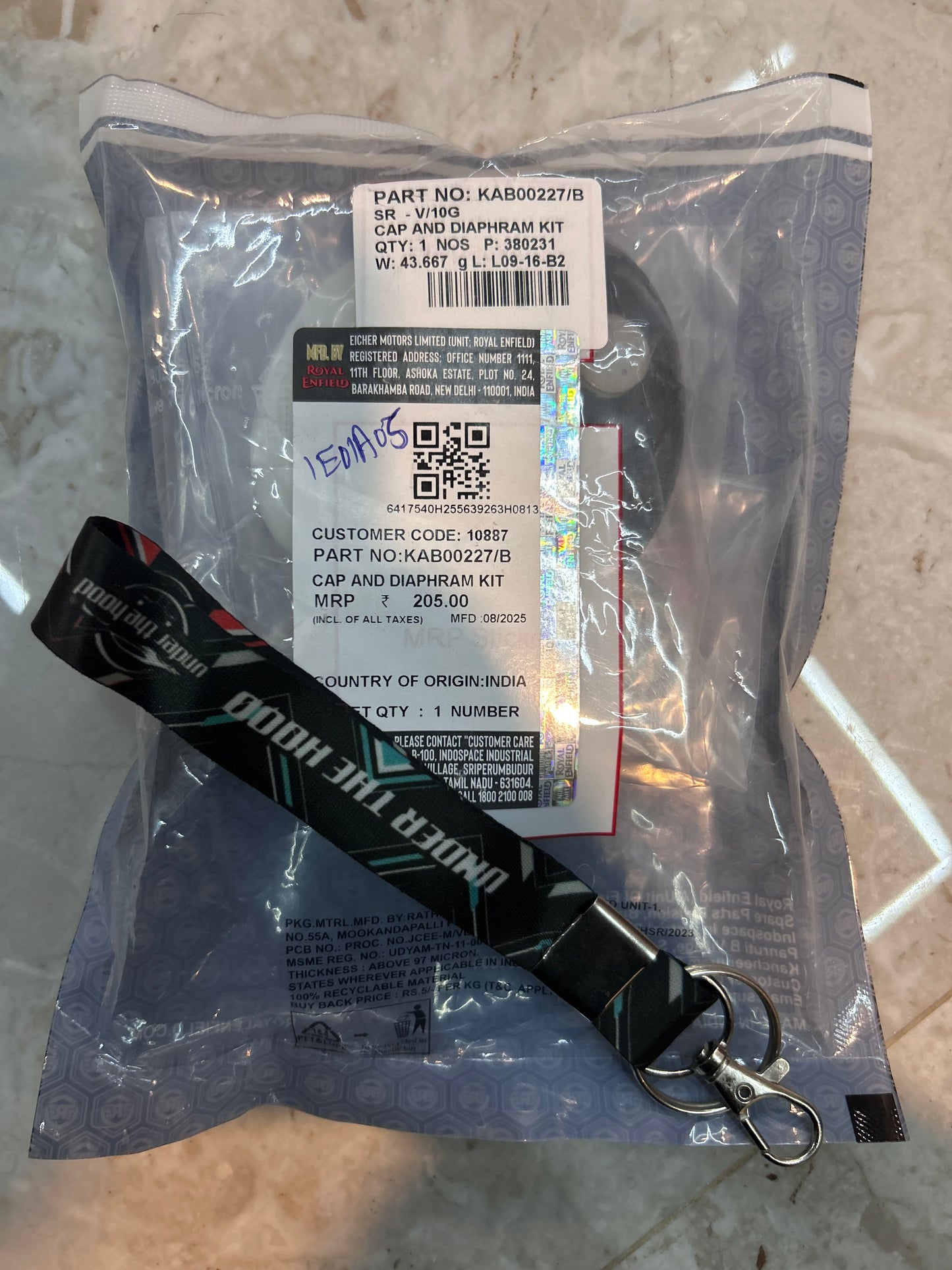 Royal Enfield KAB00227/B – Brake Master Cylinder Cap and Diaphragm Kit | Compatible with Interceptor 650, GT 650, Meteor, Classic Reborn, Hunter, Bullet 350 J