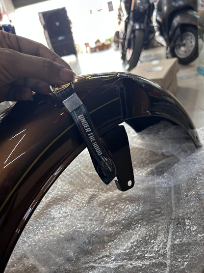 Royal Enfield Front Mudguard Assembly Brown & Gold Pinstripe RAG01134/A for Classic 350 Medallion Bronze
