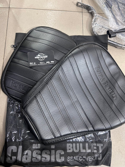 Heavy Duty Seat Cover Set for Royal Enfield Classic 350 & Classic 500 UCE – Black Split Seat Cover Kit (Aftermarket)
