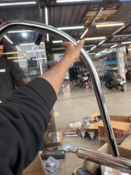 Royal Enfield 144055 – Exhaust Pipe Std Plated (Bend Pipe) for Old Bullet 350 / Deluxe / Machismo / Campus / Electra 4S–5S (Cast-Iron 350 Only)